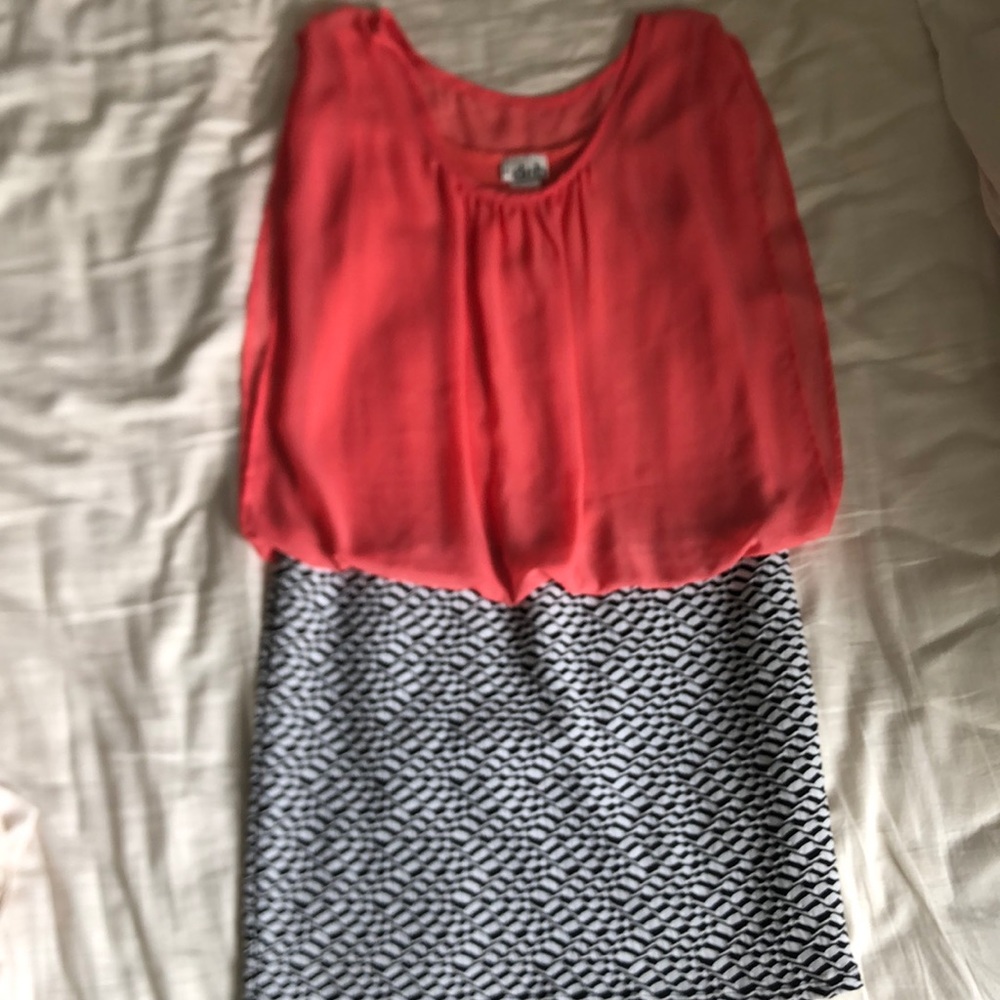 Pink, black and white medium Deb dress